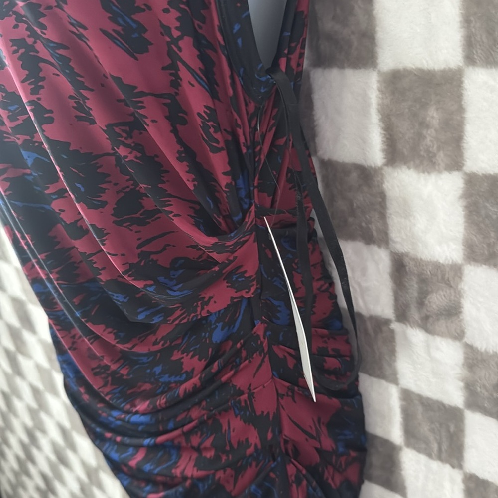 NWT DKNYC Blue and Red Asymmetrical Bodycon ColorBlock Dress Size M/Medium - Picture 6 of 14